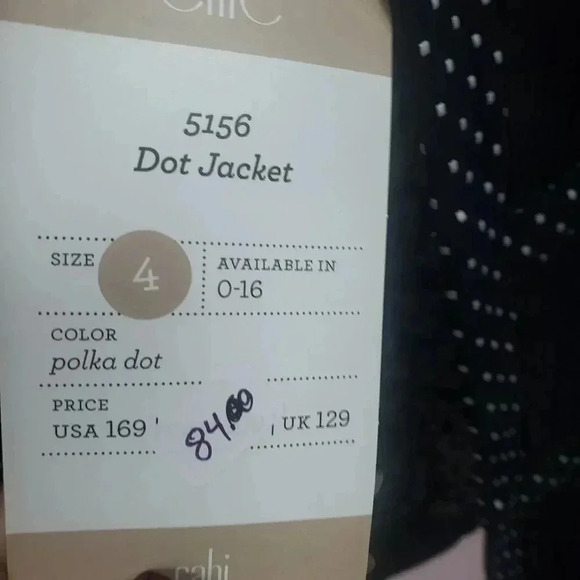 CAbi #5156 Polka Dot Blazer Jacket Size 4 - Picture 3 of 5